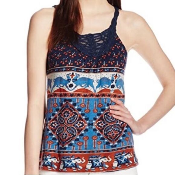 Lucky Brand Elephant Bazaar Tank, size XS - Picture 1 of 10